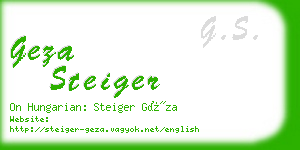 geza steiger business card